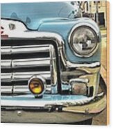 Classic Car Headlamp Wood Print