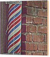 Cleo And Bill's Barber Shop Wood Print