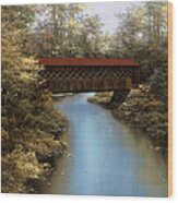 Covered Bridge Wood Print