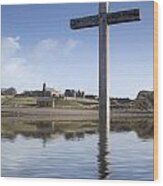Cross In Water, Bewick, England Wood Print