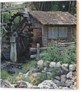 Dalby Water Wheel Wood Print