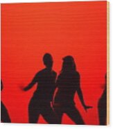 Dance Silhouette Group Wood Print