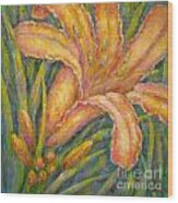 Day Lily And More To Come Wood Print