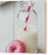 Doughnut And Milk Wood Print