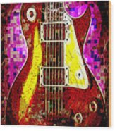 Electric Guitar Abstract Wood Print