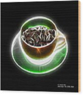 Electrifyin The Coffee Bean -version Orange Wood Print