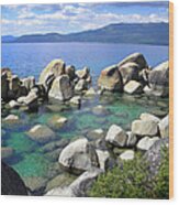 Emerald Waters Lake Tahoe Wood Print
