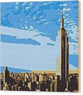 Empire State Building Color 6 Wood Print