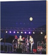 Full Moon Rising Over The Band Wood Print