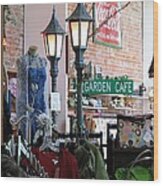 Garden Cafe Wood Print