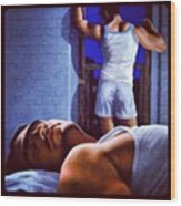 #gay #love #sex #top #bottom #hot  #bed Wood Print