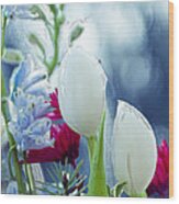 Glassed Tulip Grunge Wood Print