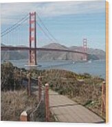 Golden Gate Bridge Path Wood Print