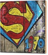 #grafetti #superman #1970 #paris Wood Print