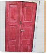 Greek Door Wood Print