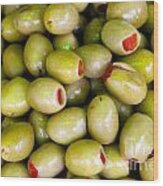 Green Olives Wood Print