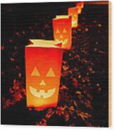 Halloween Paper Lanterns Wood Print
