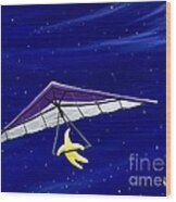 Hang Gliding Star Wood Print