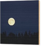 Harvest Moon Wood Print