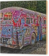 Haunted Graffiti Bus Ii Wood Print