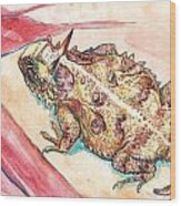 Horny Toad Wood Print