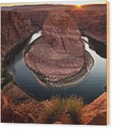 Horseshoe Bend Sunset Wood Print