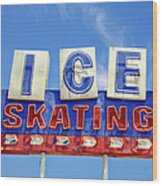 Ice Skating Wood Print