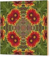 Indian Blanket Flower - Kaleidoscope Wood Print