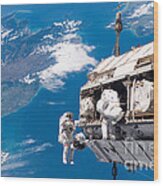 Iss Construction Wood Print
