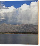 Jackson Lake Storm Wood Print