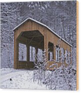 Jamaica Snow Covered Bridge Wood Print