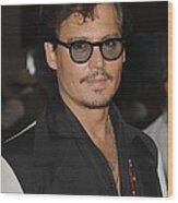 Johnny Depp At Arrivals For Pirates Wood Print