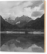 Kranjska Gora In Black And White Wood Print