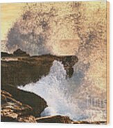 La Jolla Cove Wave Crash Wood Print