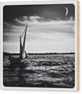 La Lune & Le Lac Wood Print