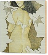 Lady Of The Leaf 4 Wood Print