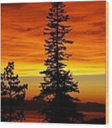 Lake Tahoe Sunset Wood Print