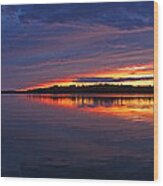 Languid Sunset Lake Nakamun Wood Print