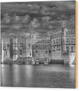 Leeds Castle In Black And White Wood Print