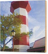 Lighthouse At Hilton Head Wood Print