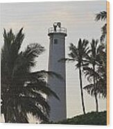 Lighthouse In Hawaii Wood Print