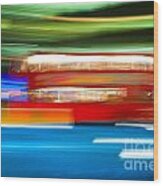 London Bus Motion Wood Print