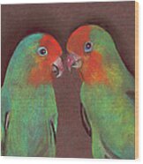 Lovebirds Wood Print