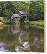 Mabry Mill And Pond Wood Print