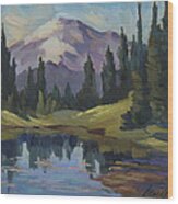 Mount Rainier From Lake Tipsoo Wood Print