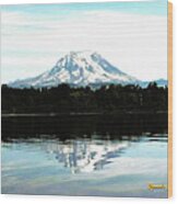 Mt. Rainier On A Summer Day Wood Print