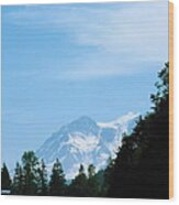 Mt Rainier Peeking Wood Print