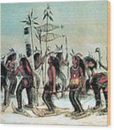 Native American Indian Snow-shoe Dance Wood Print