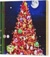 New Year Tree In Apple Application Wood Print