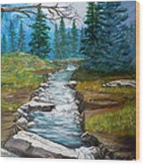 Nixon's Bubbling Running Creek Wood Print